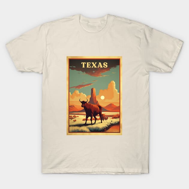 Texas T-Shirt by Retro Travel Design